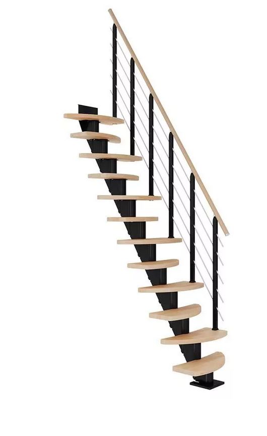 DOLLE BERLIN schody do 247 cm, 10 nášlapů, zábradlí DESING